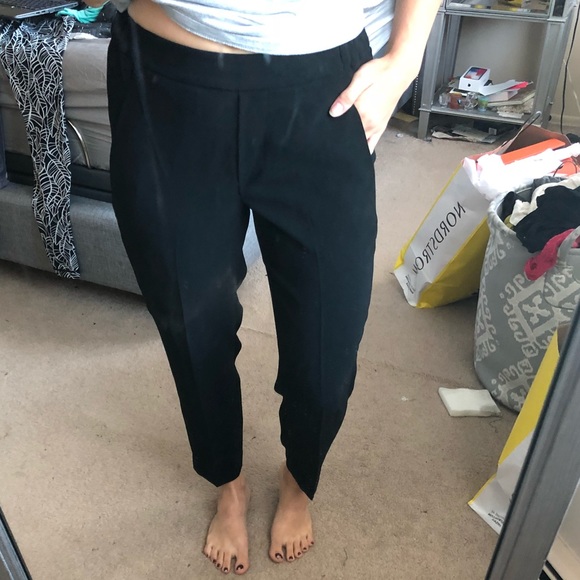 black work pants elastic waist